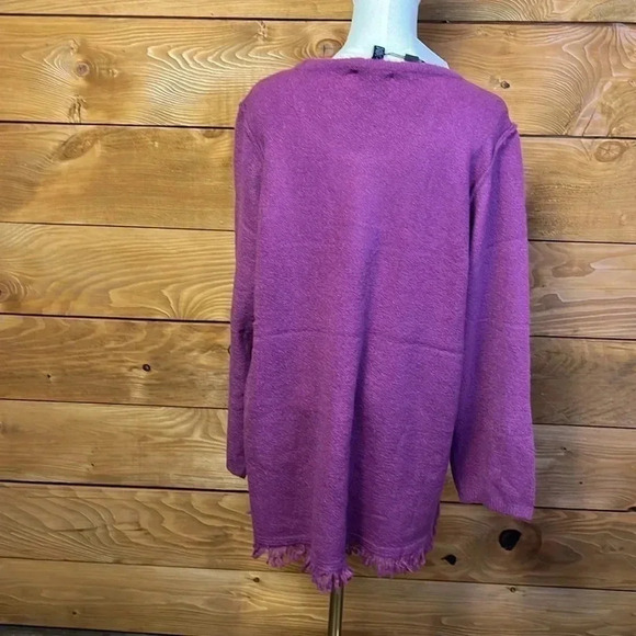 CABLE AND GAUGE WOMENS PLUS SIZE ORCHID  FRINGE AND HEM PULLOVER SIZE 14/16‎ - Picture 2 of 11